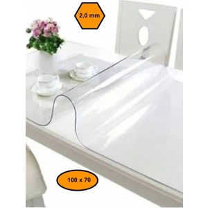2,0 mm Pvc Masa Örtüsü, Şeffaf Masa Kaplaması, 100X70