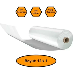 160 Micron Naylon Örtü, Şeffaf Su Geçirmez Naylon, 12X1 Metre