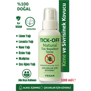 Tick Off Doğal Kene ve Sivrisinek Yakarca Kovucu Sprey - 8 Saat Koruma - 100 ml