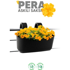 Pera Askılı Saksı 3,2 Litre 29CM Plastik Bahçe Balkon Veranda Çit Küpeşte Çiçek Saksısı