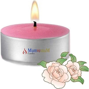 10 Lu Gül Kokulu Pembe Tealight Mum