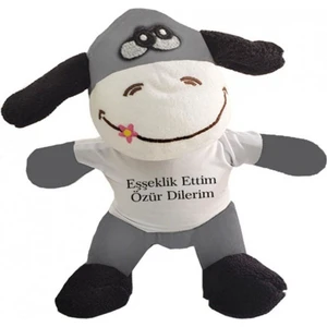 Tişörtlü Peluş Oyuncak Eşek ( Eşeklik Ettim Özür Dilerim )