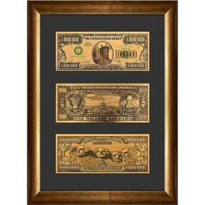 One Million Dollar Gold Renk Para Koleksiyon Dolar Banknot Tablo 35CM