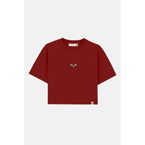Arı Lightweight Crop T-Shirt - Bordo