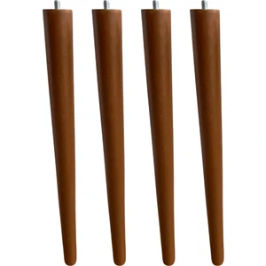 30 cm Koyu Meşe Ahşap Ayak Seti | Konik Tasarım | Masa, Sehpa & Sandalye Ayağı | Montaj Aparatları Dahil