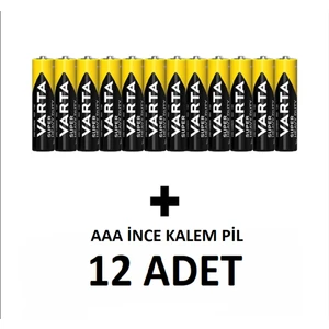 Aaa Kalem Pil 12'li | Süper Güçlü | Uzun Ömürlü Çinko Karbon | Ekonomik Paket