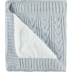At Kuyruğu Desenli Triko Battaniye Yumuşak Dokulu Mavi 75x95 cm Bebeğiniz İçin