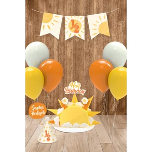 Güneş Temalı Yarım Yaş Partisi 6 Aylık Doğum Günü Parti Seti - Tiny