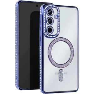 Samsung Galaxy S25 Kılıf Joke Simli Magneticsafe Kılıf - Mavi - TKNAL1974-3976
