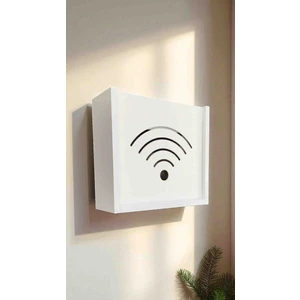 Emdief Home MDF Modem Kutusu Çok Amaçlı Kullanım Modern Beyaz Dikdörtgen 1 Parça