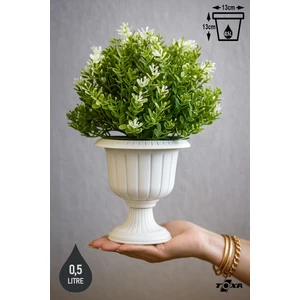 0,5 Litre Nergis Saksı 13cm Ayaklı Plastik Bahçe Balkon Saksısı