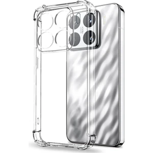 Caseworld Xiaomi Mi 15 Pro ile Uyumlu Kapak Kamera Korumalı Airbag Antishock Köşe Korumalı Şeffaf Silikon Kılıf