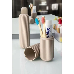 Octopus Bazaar Çizgili Seyahat Kutusu | Makyaj Takı Organizeri Mini Saklama Kutusu Karışık Renk 19 x 6 cm