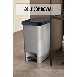 60 Litre Basmalı Çöp Kovası Büyük Boy