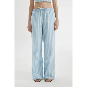 Coool Straight Fit Çizgili Normal Bel Poplin Pantolon D3472AX24HS