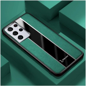 Samsung Galaxy S25 Ultra Uyumlu Kılıf Zebana Premium Deri Kılıf Yeşil