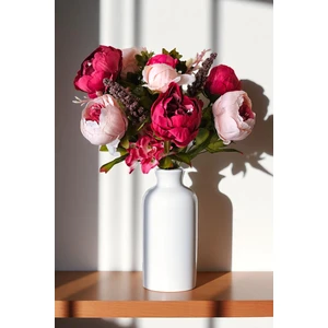 Ekozi Home Yapay Büyük Lüks Şakayık Gül Aranjmanı 45  cm