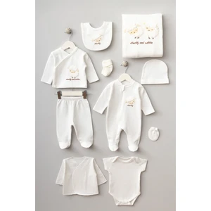 Kuzulu 10 Parça Kutulu (Yenidoğan) Hastane Çıkışı Zıbın Seti