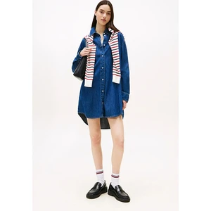 Kadın Relaxed Fit Kot Gömlek Elbise - Mavi