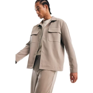 Relax Fit Polo Yaka Çıtçıtlı Cepli Gömlek Ceket D7281AX25SP