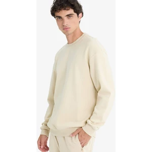 Boxy Fit Bisiklet Yaka Basic Düz Pike Sweatshirt E1519AX25SP