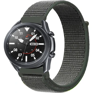 Samsung Galaxy Watch 3 45MM Akıllı Saat Uyumlu Spor Kumaş Desenli Cırt Cırtlı Kordon Kayış