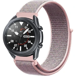 Samsung Galaxy Watch 3 45MM Akıllı Saat Uyumlu Spor Kumaş Desenli Cırt Cırtlı Kordon Kayış