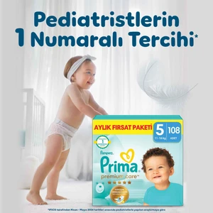 Bebek Bezi Premium Care 5 Numara 108 Adet Aylık Fırsat Paketi