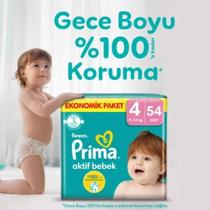 Bebek Bezi Aktif Bebek 4 Beden 54 Adet Fırsat Paketi