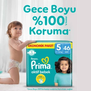 Bebek Bezi Aktif Bebek 5 Beden 46 Adet Junior Fırsat Paketi