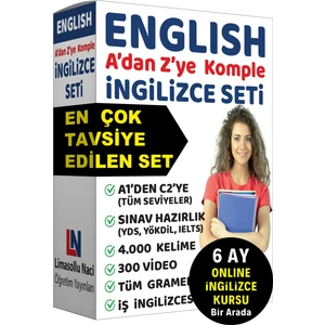 Limasollu Naci Öğretim Yayınları İngilizce Eğitim Seti İngilizce Kitap Gramer 4000 Kelime Öğrenme 300 Video YDS, YÖKDİL, TOEFL, IELTS, LGS