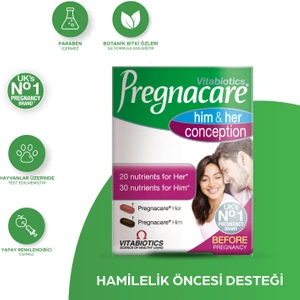 Folik Asit,Sibirya Ginsengi,Demir,Magnezyum İçeren Hamilelik Öncesi Kadın ve Erkek Destek Vitamini