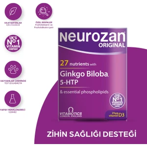 Ginkgo Biloba Ekstresi, 5 HTP, D Vitamini İçeren Odaklanmaya Yardımcı Destek Vitamini 30 Tablet