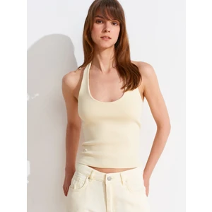 21052 Halter Yaka Top-Açık Sarı