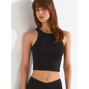 21104 Fitilli Crop Top-Siyah