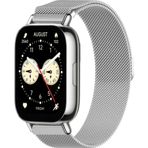 Redmi Watch 5 Active / Lite ile Uyumlu Kordon Hasır Metal Örgü Mıknatıslı Milano Kayış