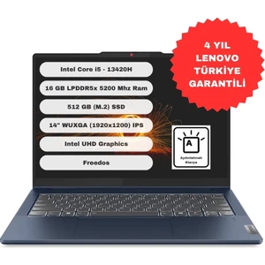 Ideapad 5 Intel Core i5 13420H 16GB 512GB SSD Freedos 14" WUXGA Taşınabilir Bilgisayar 83KX004FTR