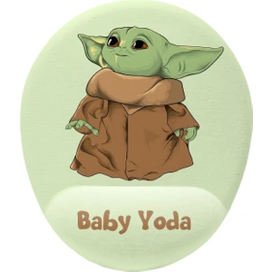 Baby Yoda Grogu Bilek Destekli Kaymaz Buruşmaz Kırılmaz Mouse Pad