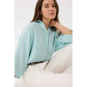 Regular Fit Apaş Yaka Baisc Düz Uzun Kollu Gömlek E5946AX25SP