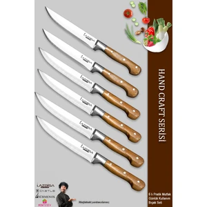 Hand Craft Mutfak Bıçak Seti Et Ekmek Sebze Meyve Bıçağı 6 Lı Set Günlük Kullanım ( Mtf-001 )