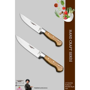 Hand Craft Mutfak Bıçak Seti Et Ekmek Sebze Bıçağı 2 Li Set Günlük Kullanım ( Mtf-127 )