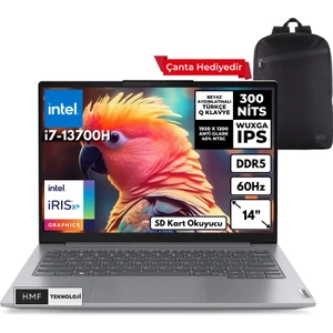 Thinkbook 14 G6 I7-13700H 32-Gbddr5 512 Gbssd Iris Xe Graphics 14" Wuxga Windows 11 Pro Taşınabilir Bilgisayar + Hmf Sırt Çantası 21KG004NTRHMFC43