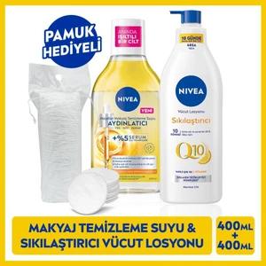 NIVEA Serum İçerikli Micellar Makyaj Temizleme Suyu 400ml ve Q10 Vücut Losyonu, Nemlendirici