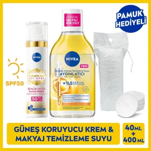 SPF50 Luminous630 Thiamidol Leke Karşıtı Güneş Koruyucu Krem 40ml ve Micellar Makyaj Temizleme Suyu