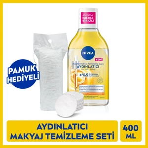 Aydınlatıcı Serum İçerikli Micellar Makyaj Temizleme Suyu 400 ml, Pamuk Hediyeli