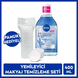 Yenileyici Serum İçerikli Micellar Makyaj Temizleme Suyu 400 ml, Pamauk Hediyeli