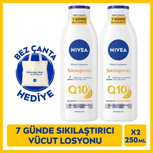NIVEA Q10 Sıkılştırıcı Vücut Losyonu 250ml, C Vitamini, Nemlendirici, Esnek ve Elastik Cilt, X2 Adet