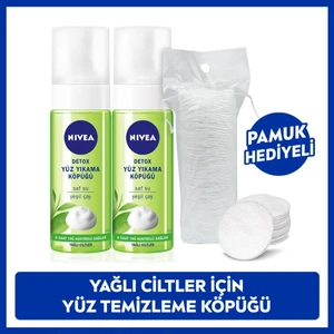NIVEA Detox Yüz Temizleme Köpüğü 150ml, Arındırıcı, Yağ Kontrolü, Yeşil Çay, Yağlı Ciltler, Yüz Bakım, X2 Adet
