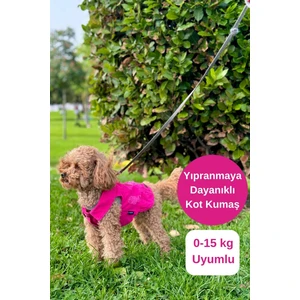 Salya Store Yeni - Fuşya Renk Kot Köpek Yeleği - Küçük Irklar Için Şık ve Rahat Yelek (0-15KG)