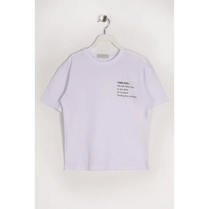 Erkek Çocuk Beyaz Renkli Timeless Baskılı Tişört